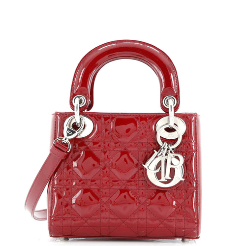 Lady Dior Bag Cannage Quilt Patent Mini