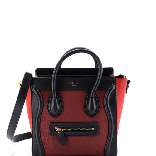 CELINE Tricolor Luggage Bag Leather Nano
