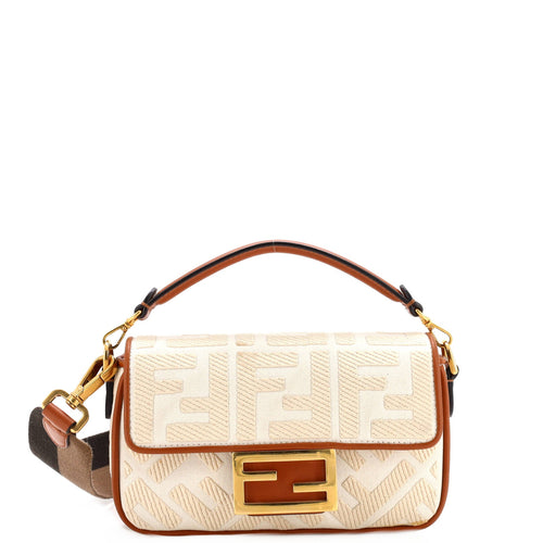 FENDI Baguette NM Bag Zucca Embroidered Canvas Mini