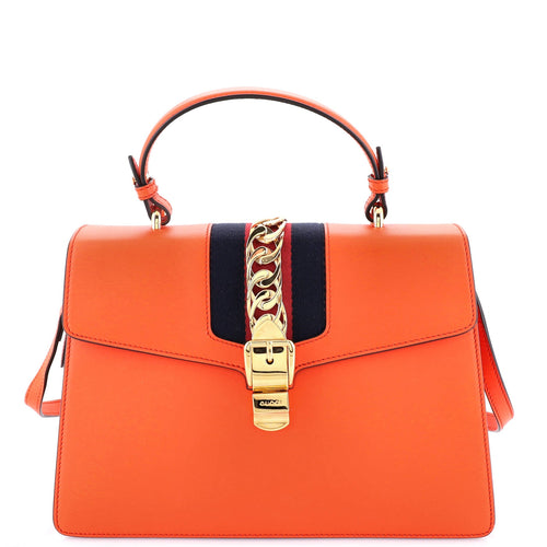 GUCCI Sylvie Top Handle Bag Leather Medium