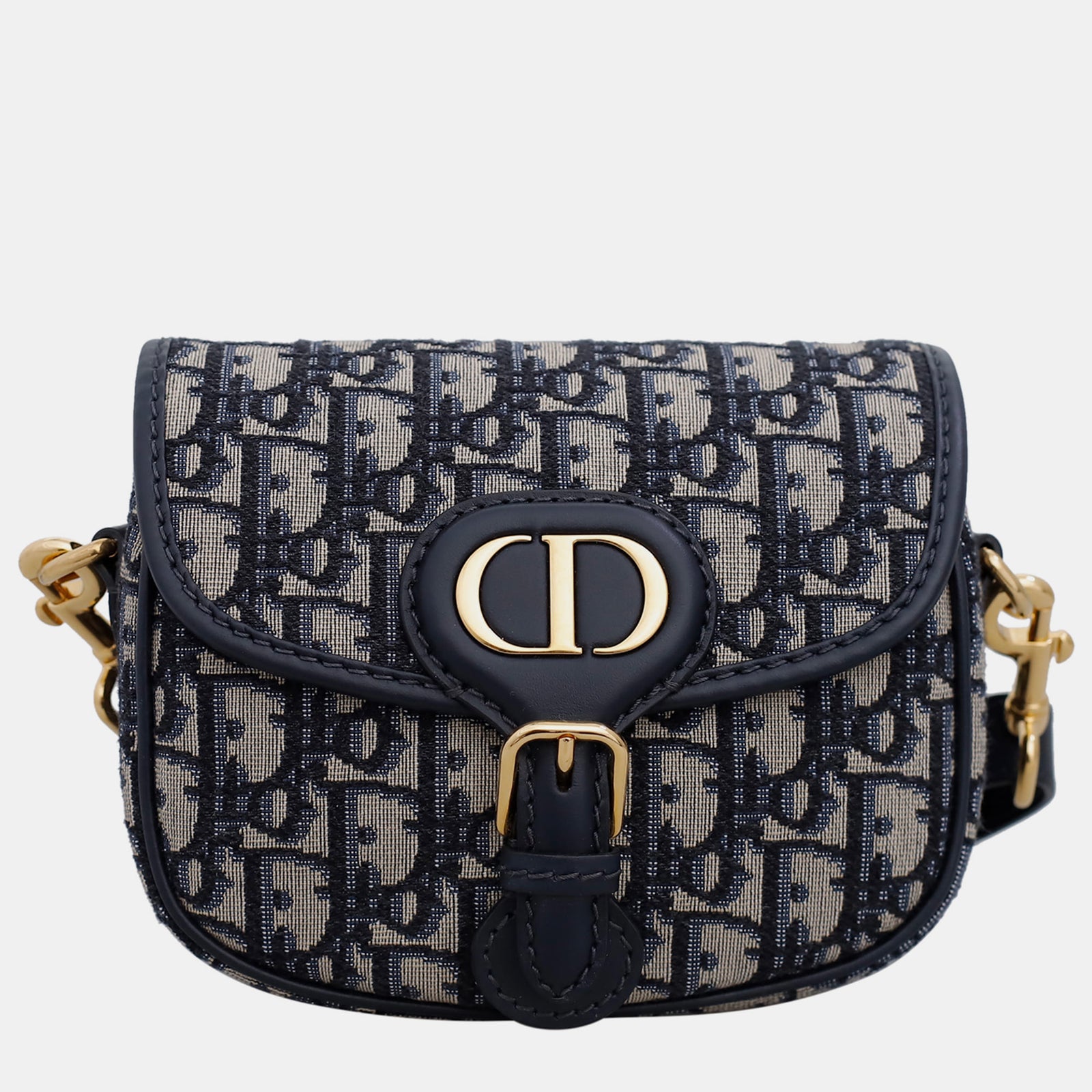 Dior Petit sac à main oblique bleu foncé Christian Bobby