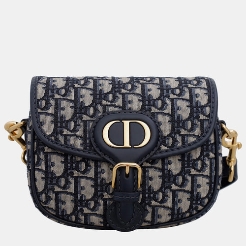 Christian Dark Blue Small Oblique Bobby Bag