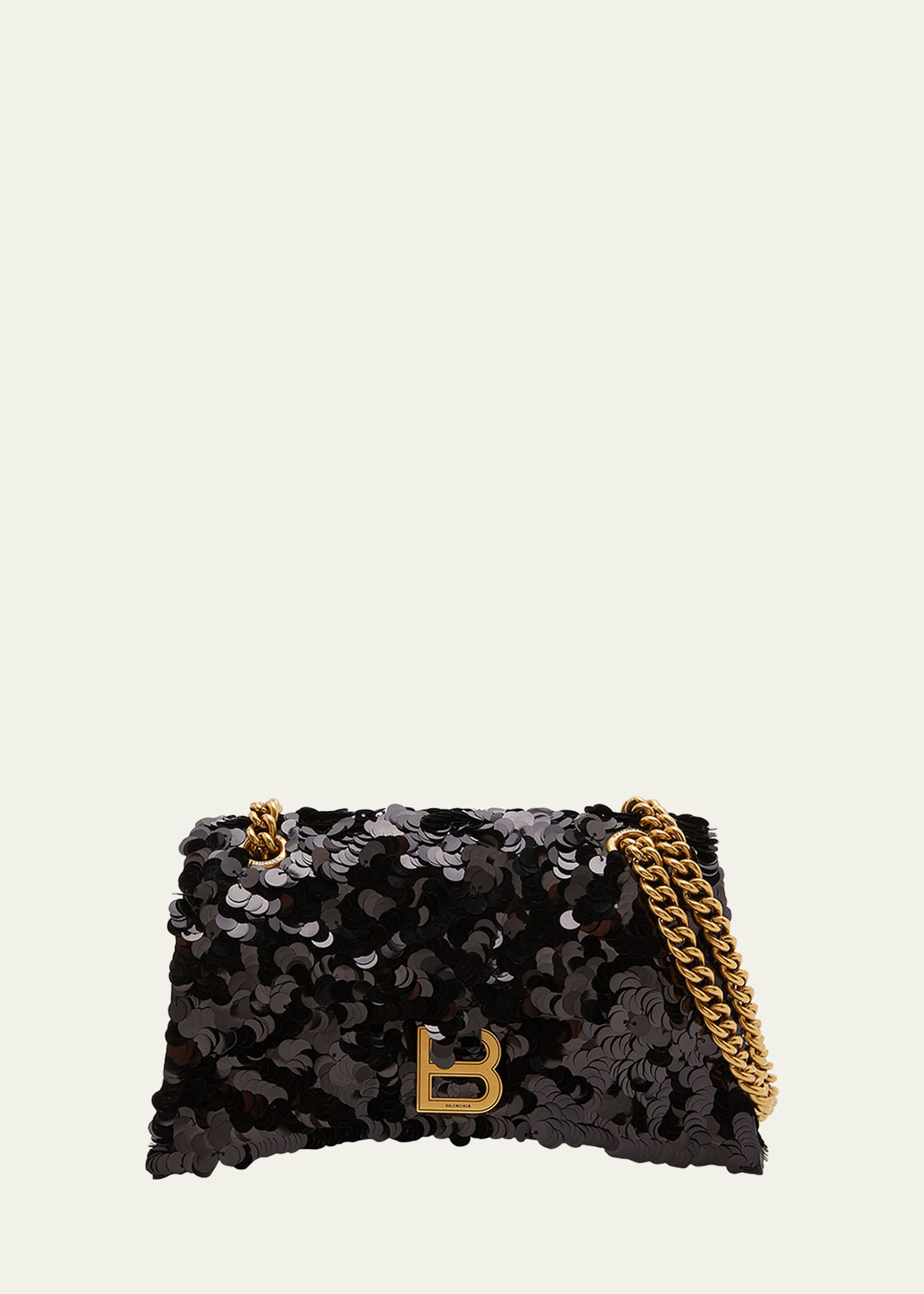 Balenciaga Crush Small Sequins Chain Shoulder Bag