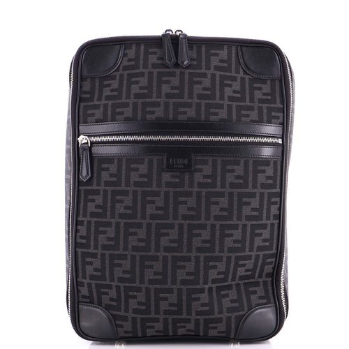 FENDI FF Travel Backpack Zucca Canvas and Leather Medium