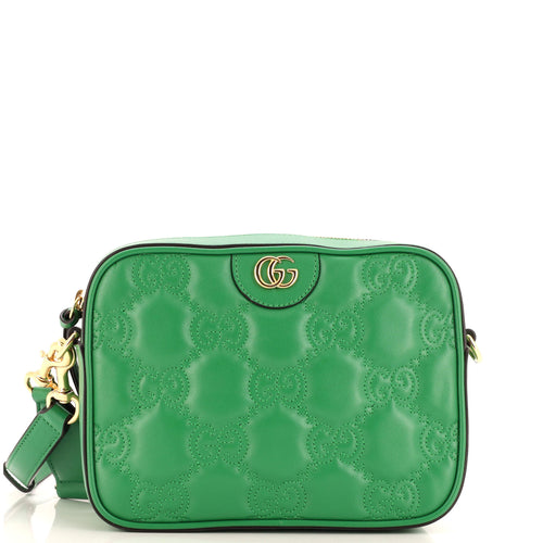 GUCCI Zip Camera Bag GG Matelasse Leather Small