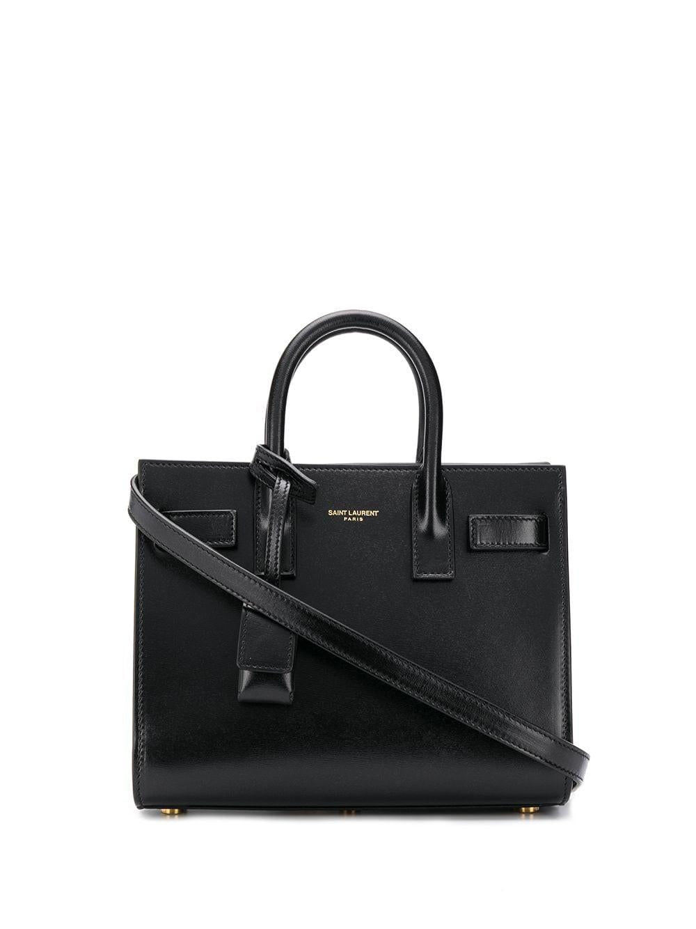 Saint Laurent Women's Sac De Jour Nano Leather Tote Bag in Black | Size UNICA | 39203502G9W