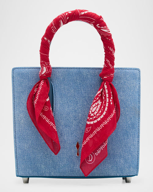 Paloma Mini Bandana Top-Handle Bag in Cotton Denim