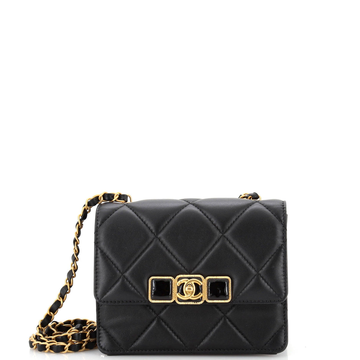 Chanel CHANEL Resin CC Flap Bag Quilted Calfskin Mini
