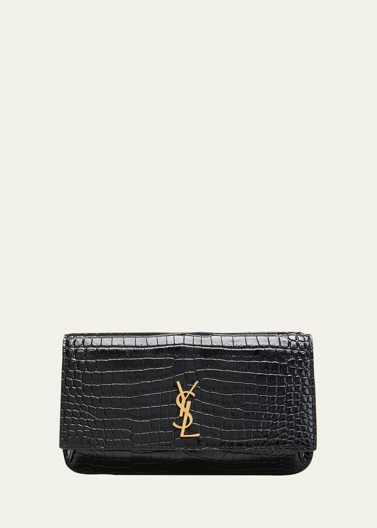 Boss YSL Croc-Embossed Phone Holder Shoulder Bag