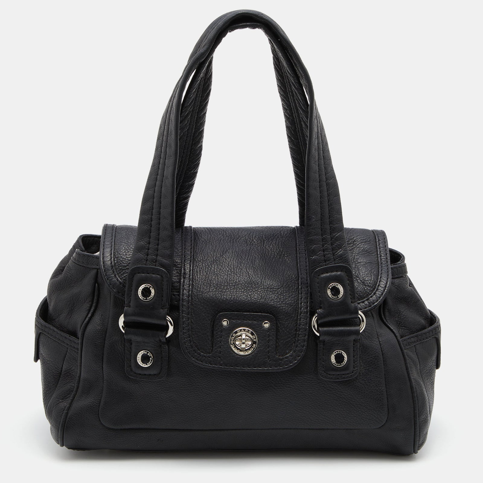 Marc By Marc Jacobs Black Leather Totally Turnlock Benny Satchel