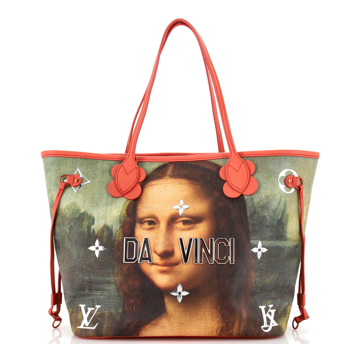 Louis Vuitton Neverfull NM Tote Limited Edition Jeff Koons Da Vinci Print Canvas MM