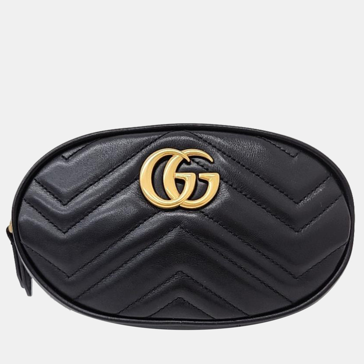 Gucci Black GG Marmont Matelasse Belt Bag