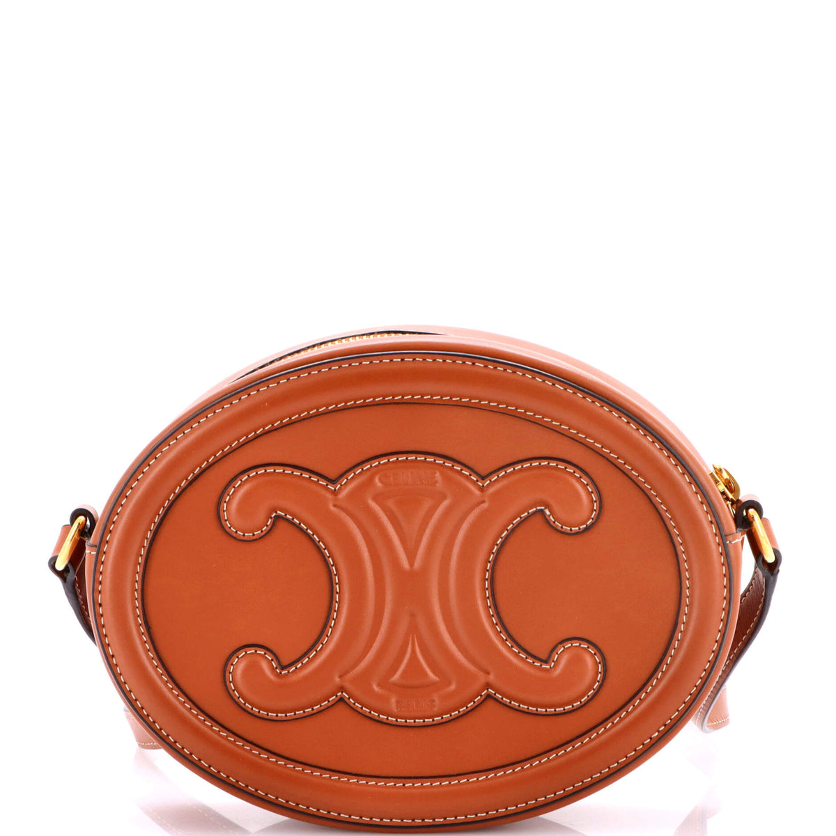 Celine CELINE Triomphe Oval Crossbody Bag Leather