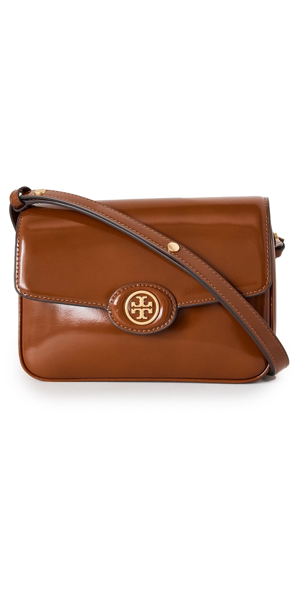 Tory Burch Robinson Spazzolato Convertible Shoulder Bag Dark Sienna One Size