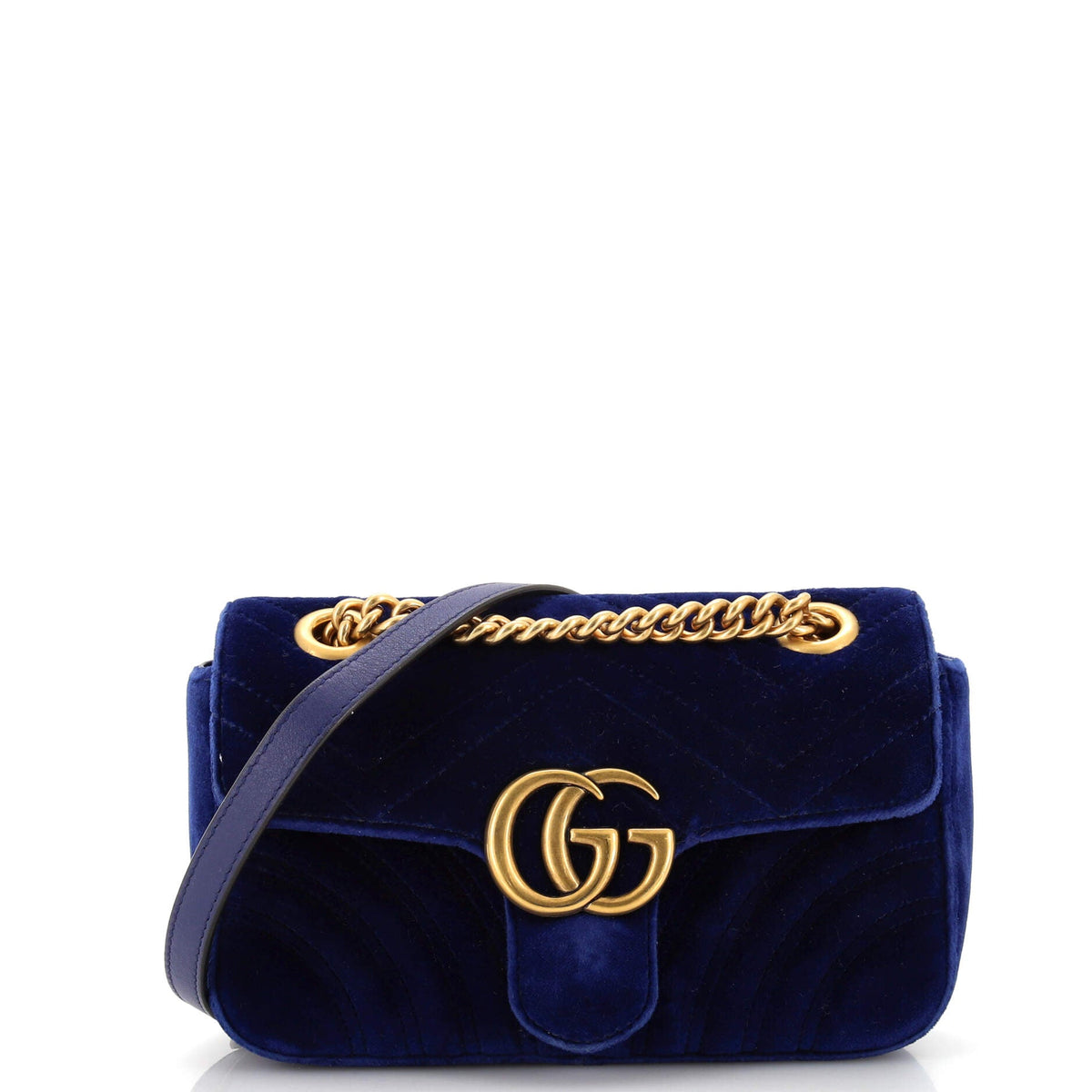 Gucci GUCCI GG Marmont Flap Bag Matelasse Velvet Small