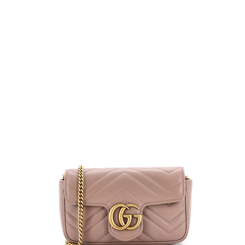 GUCCI GG Marmont Flap Bag Matelasse Leather Super Mini