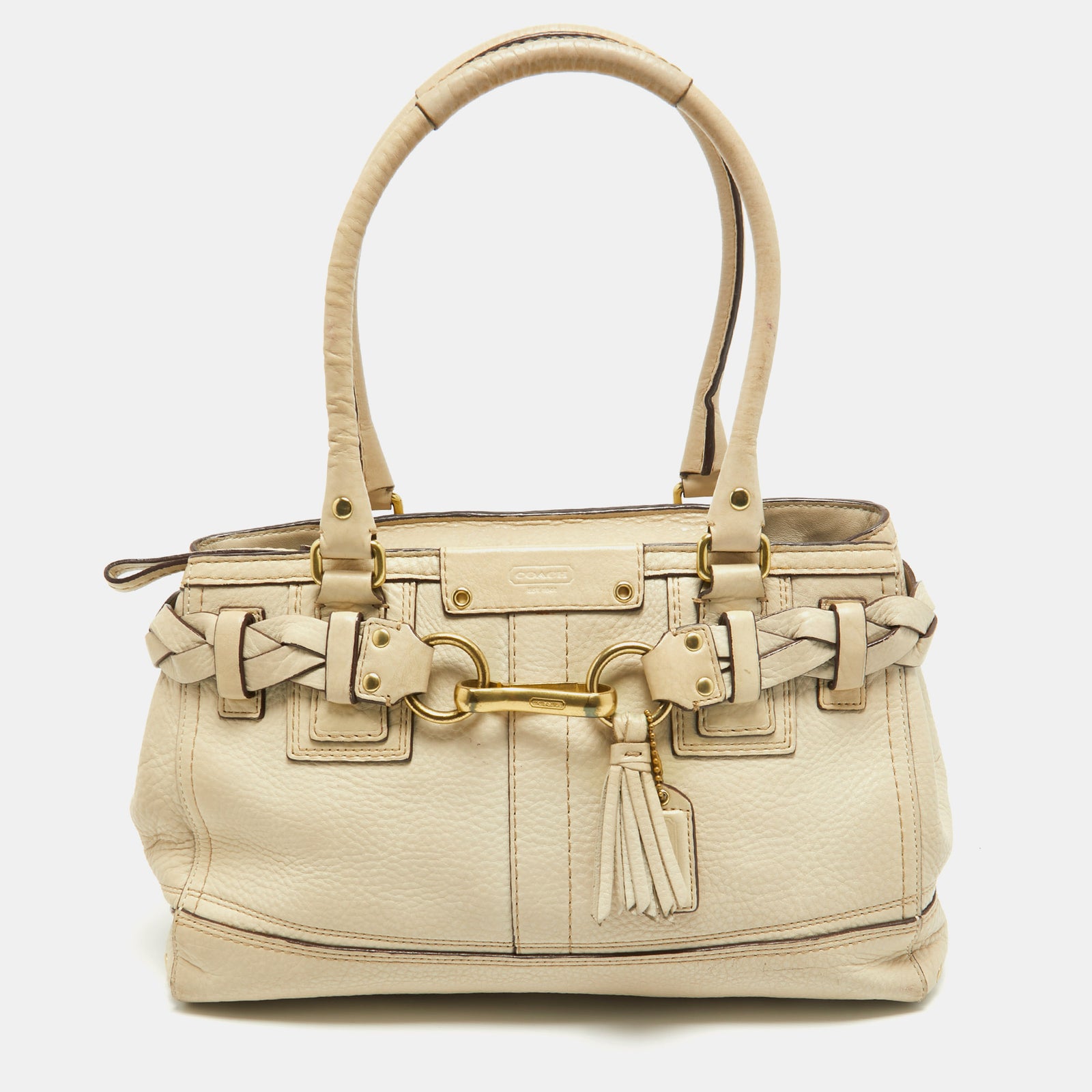 Coach Off White Leather Hampton Tote