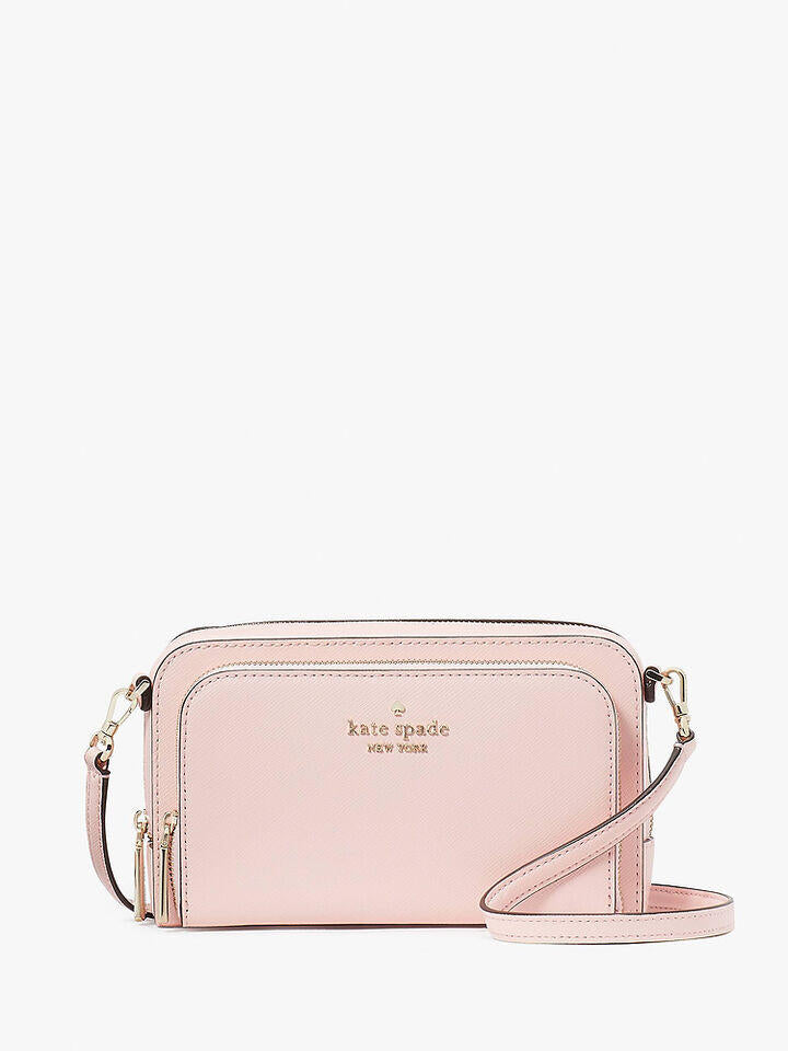 Kate Spade Au Staci Saffiano Leather Small Dual Zip Around Crossbody