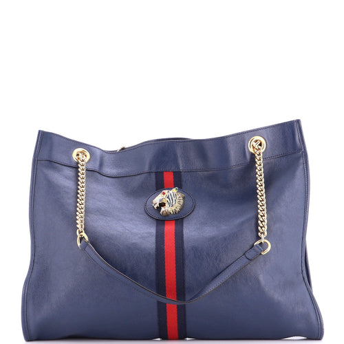 GUCCI Rajah Chain Tote Leather Large