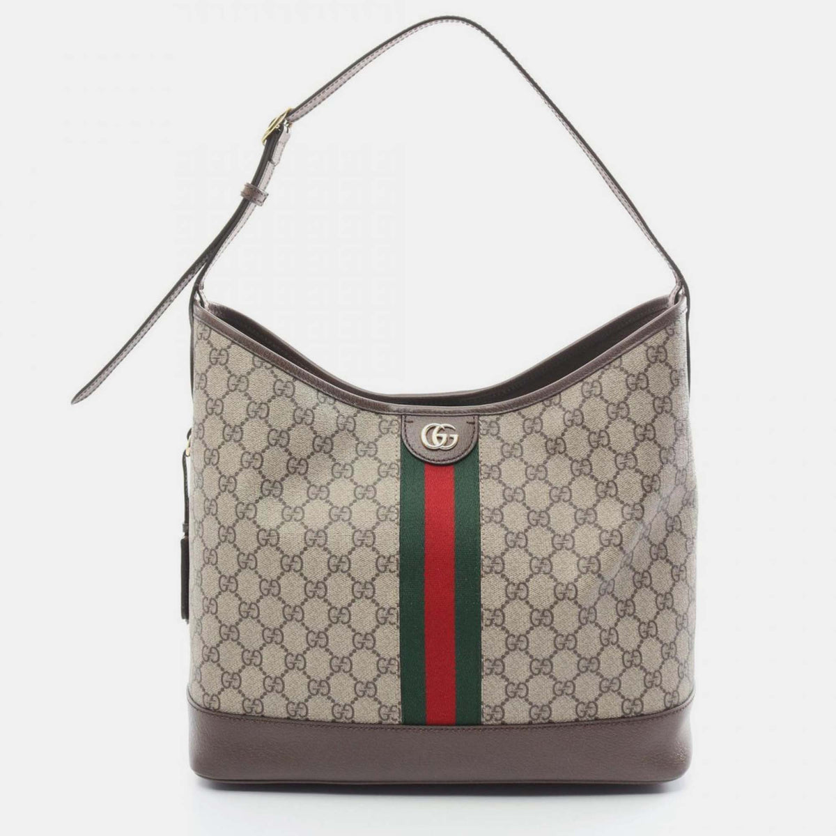 Gucci Beige Brown Multicolor Coated Canvas Leather Ophidia GG Supreme Medium Shoulder Bag