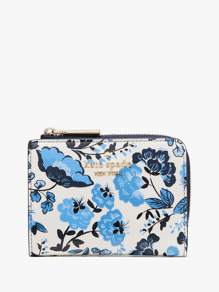 Kate Spade Au Madison Vase Floral Printed Small L-Zip Wallet