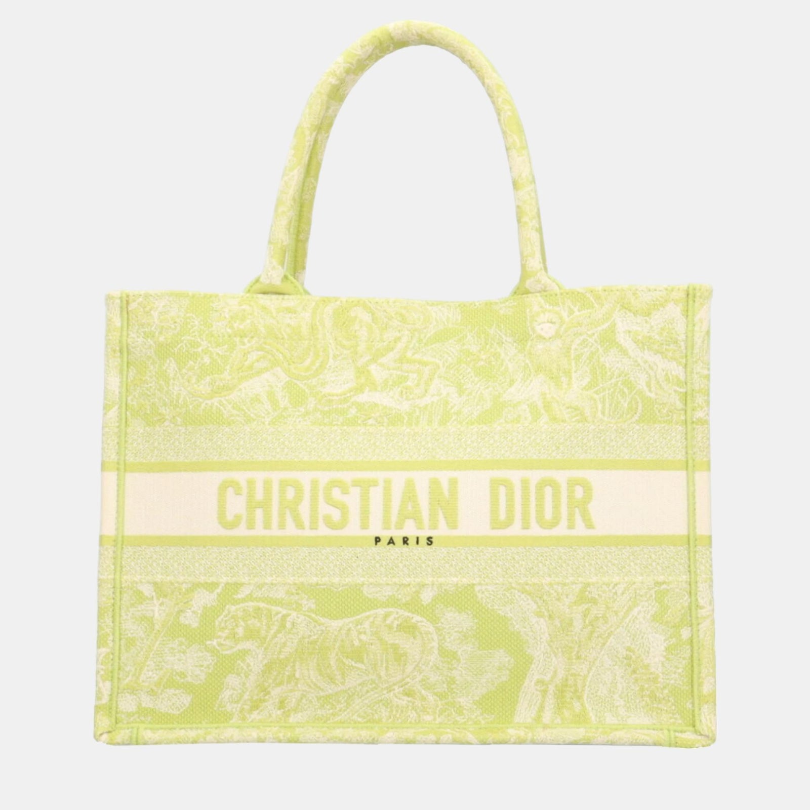 Dior Sac fourre-tout en toile verte de taille moyenne