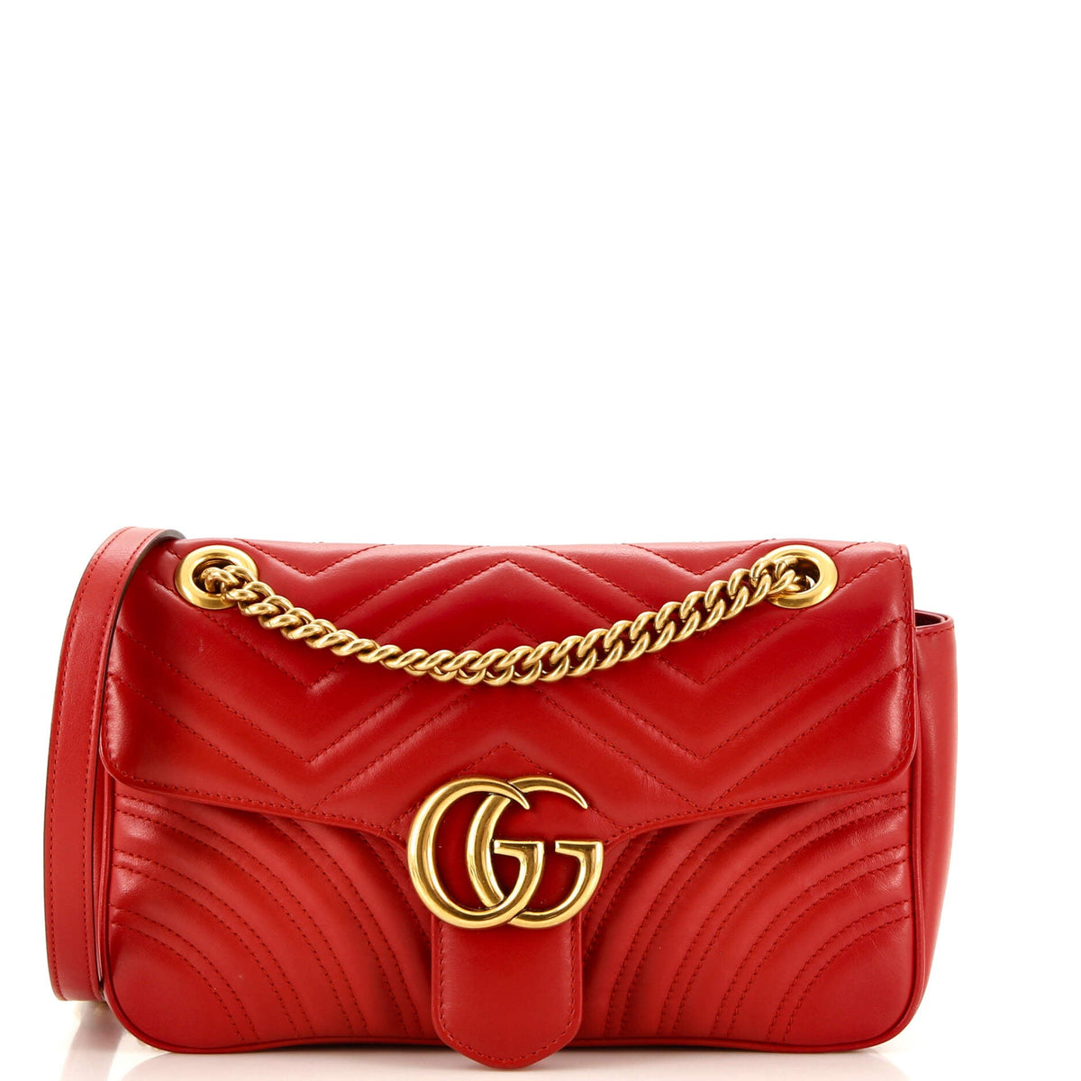 Gucci GUCCI GG Marmont Flap Bag Matelasse Leather Small