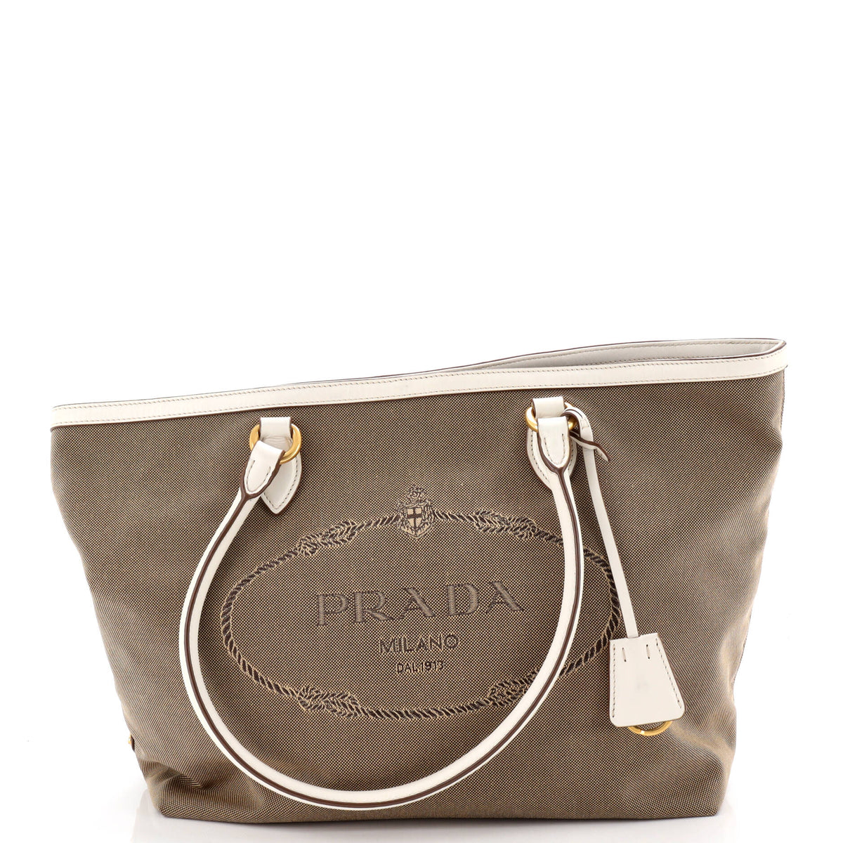 Prada PRADA Logo Open Tote Canvas Medium