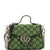 GUCCI GG Marmont Top Handle Flap Bag Diagonal Quilted GG Canvas Mini