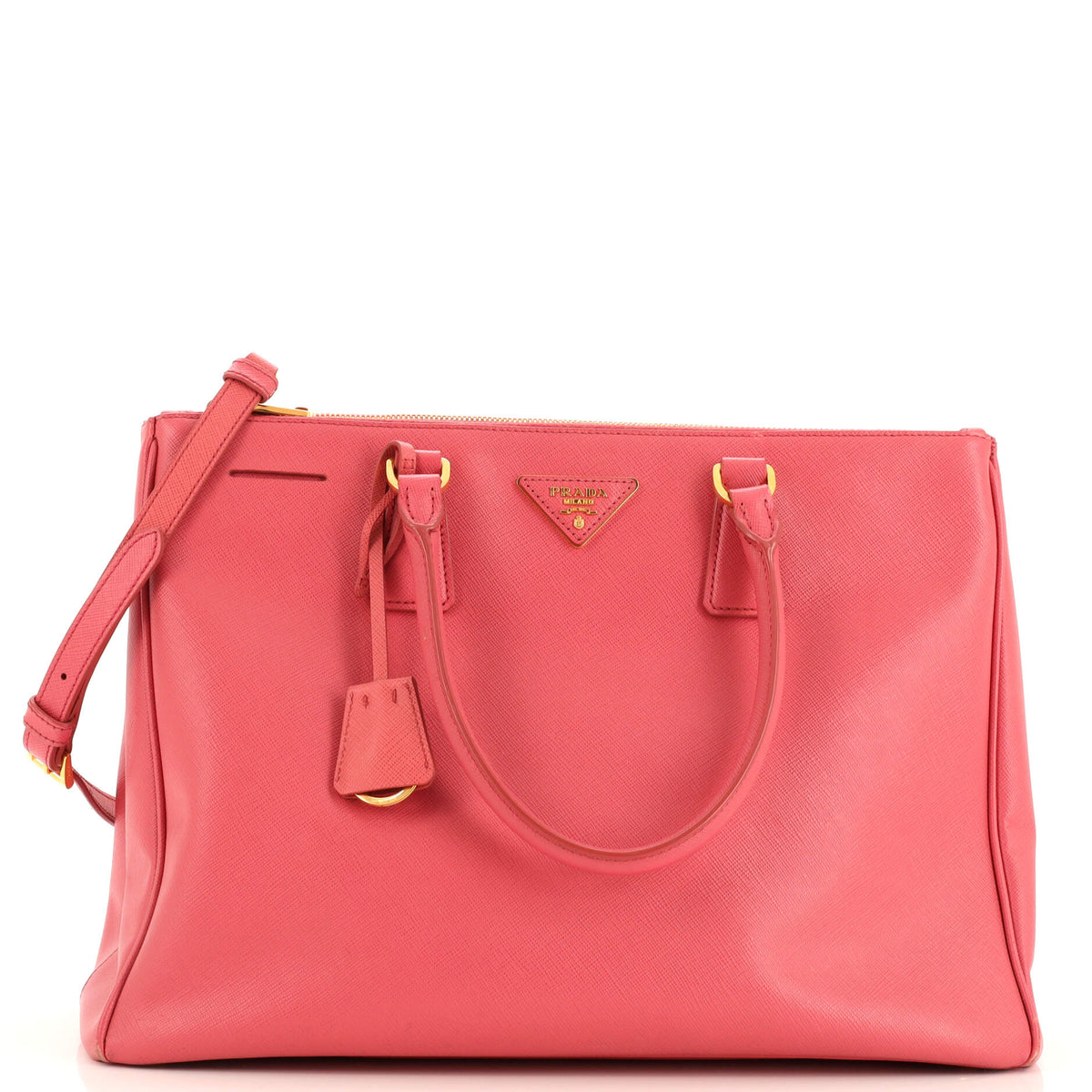 Prada PRADA Double Zip Lux Tote Saffiano Leather Medium