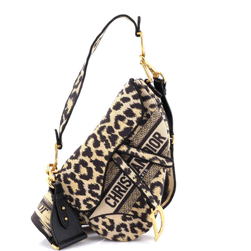 Saddle Handbag Mizza Embroidered Canvas Medium