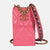 PInk Leather 19 Flap Phone Holder