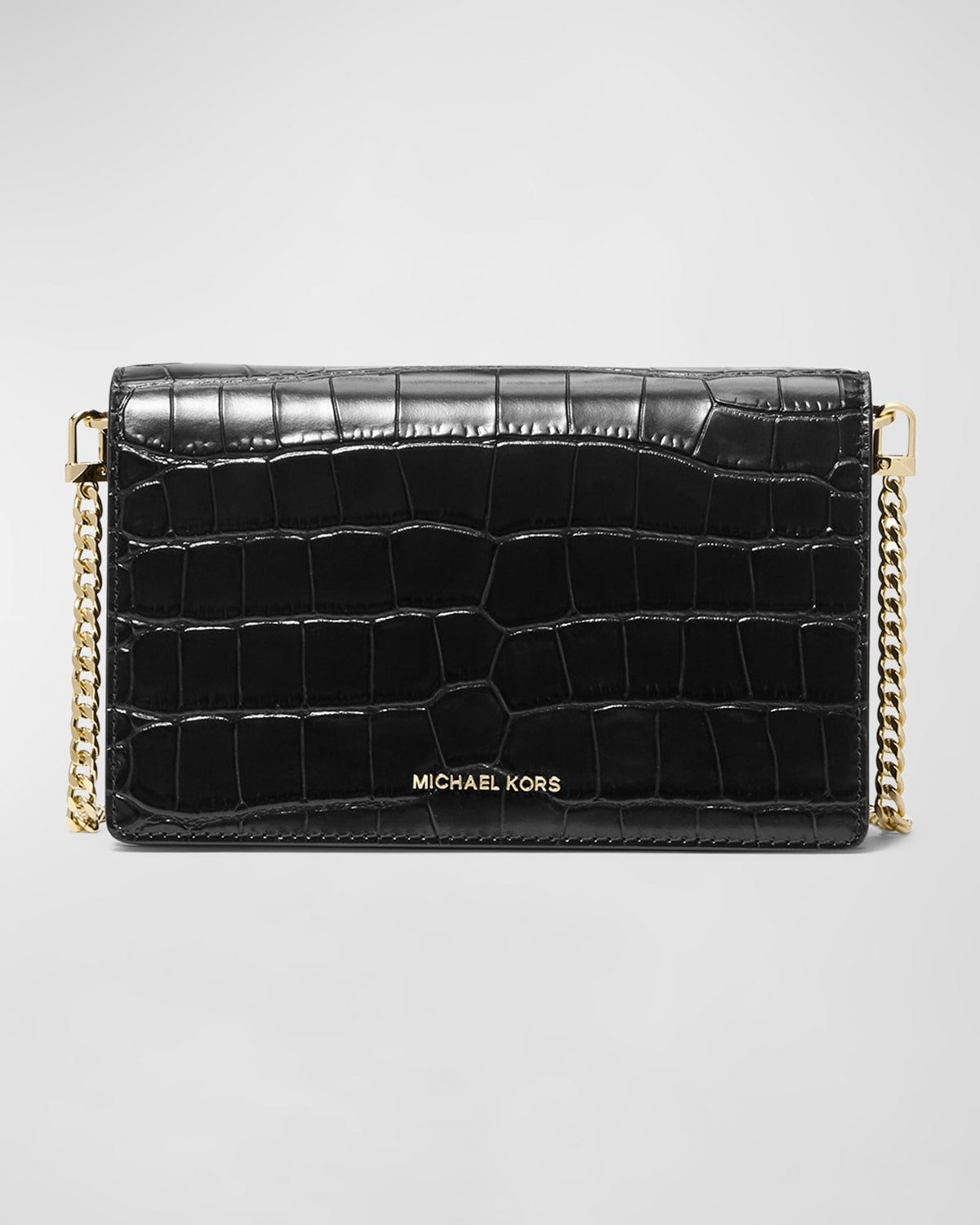 Boss Jet Set Flap Croc-Embossed Crossbody Bag