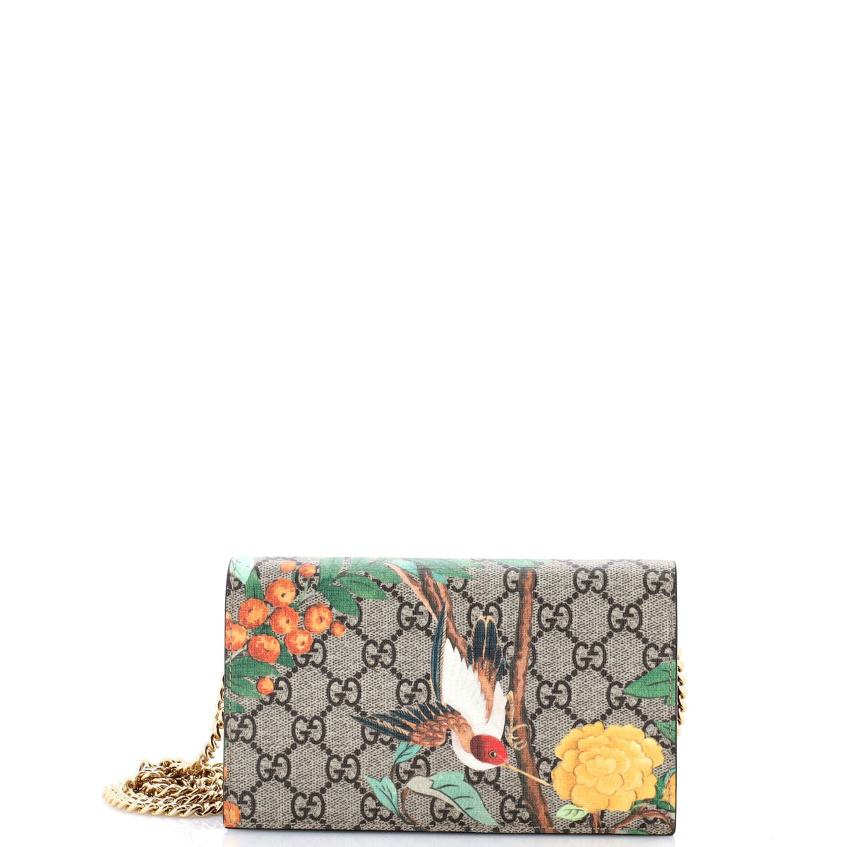 Gucci GUCCI Chain Wallet Tian Print GG Coated Canvas