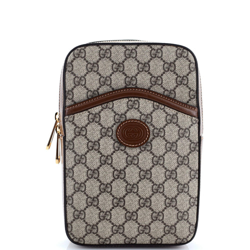 GUCCI Interlocking G Patch Sling Bag GG Coated Canvas Small