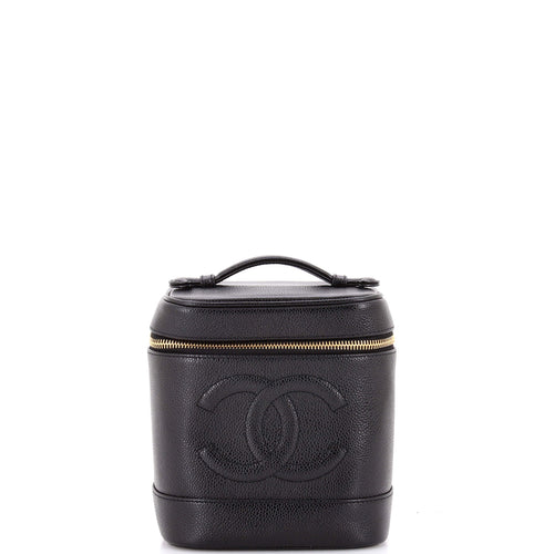 CHANEL Vintage Timeless Cosmetic Case Caviar Tall