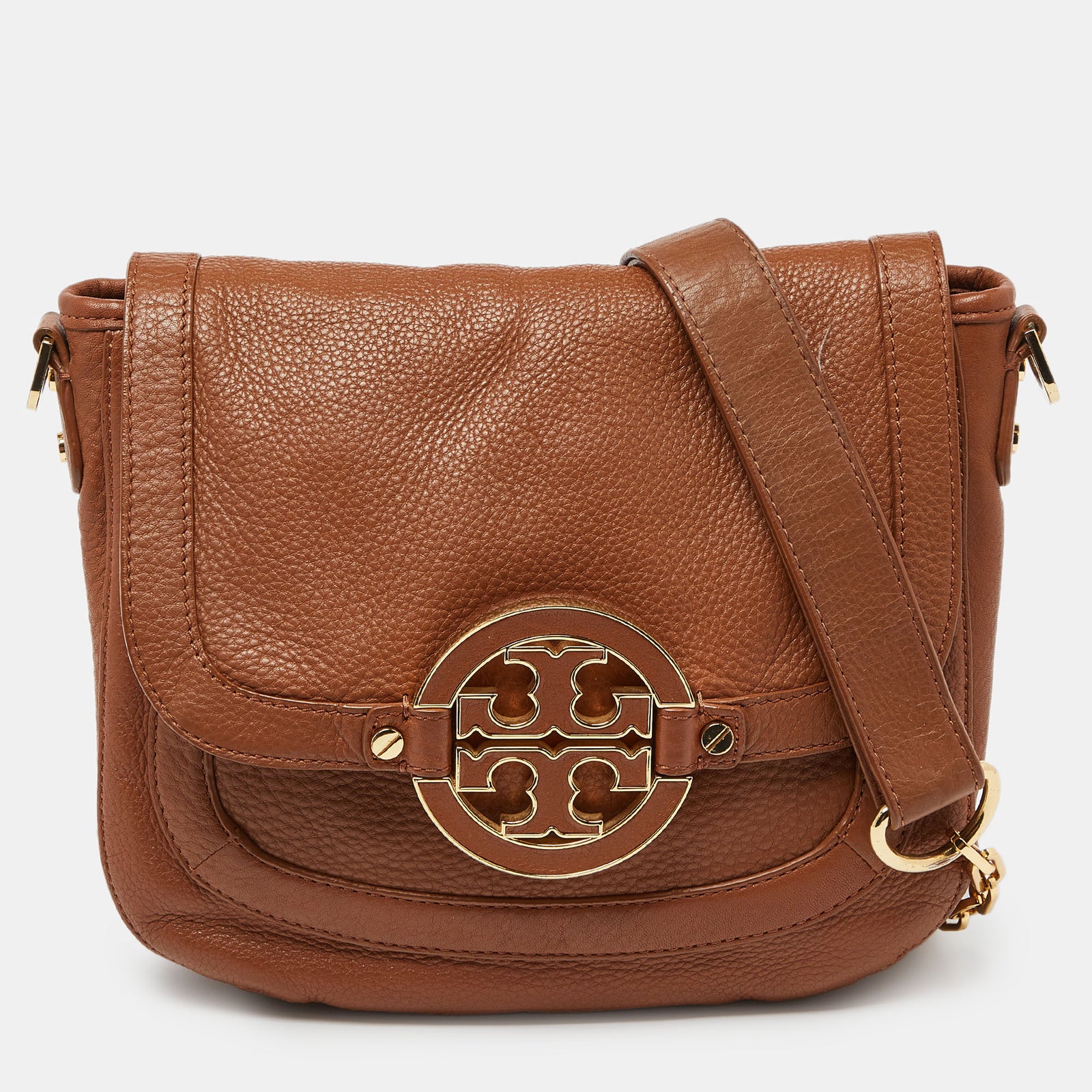 Tory Burch Brown Leather Amanda Crossbody Bag