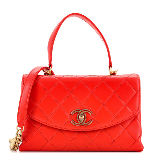 CHANEL Trendy Spirit Top Handle Bag Quilted Lambskin Medium