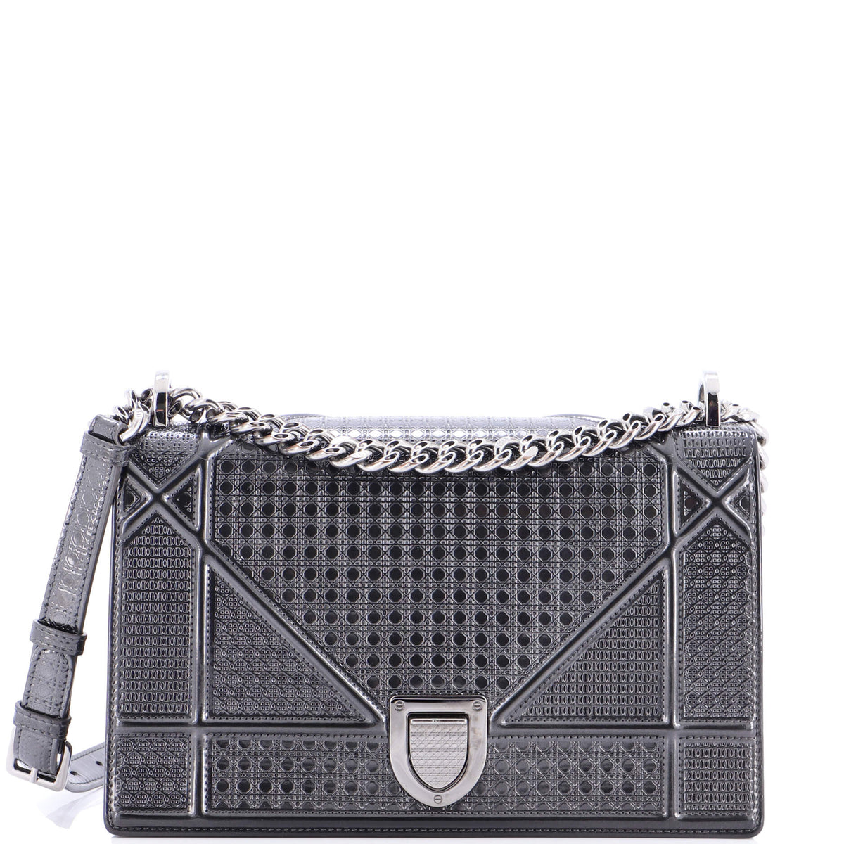 Christian Dior Diorama Flap Bag Cannage Embossed Calfskin Medium
