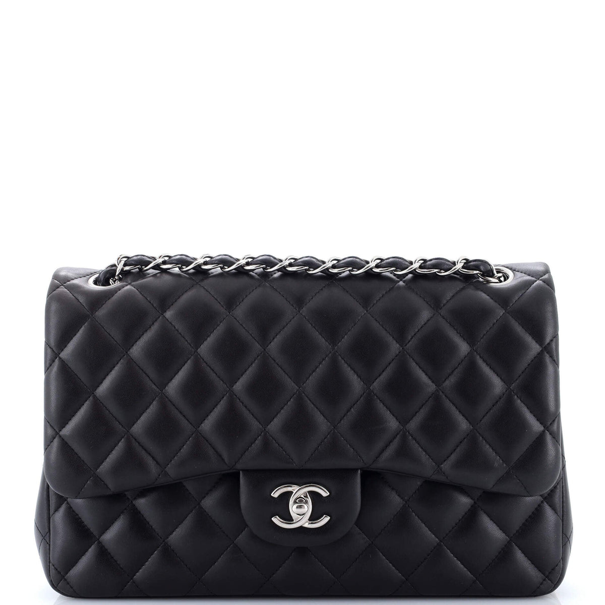 Chanel CHANEL Classic Double Flap Bag Quilted Lambskin Jumbo