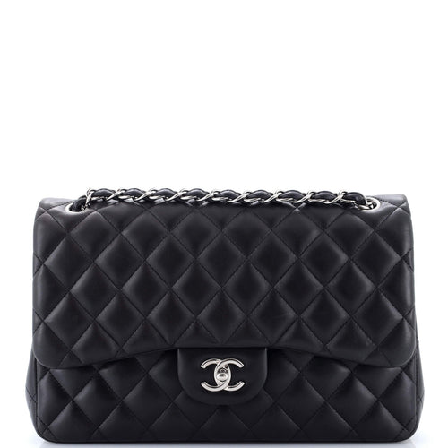 CHANEL Classic Double Flap Bag Quilted Lambskin Jumbo