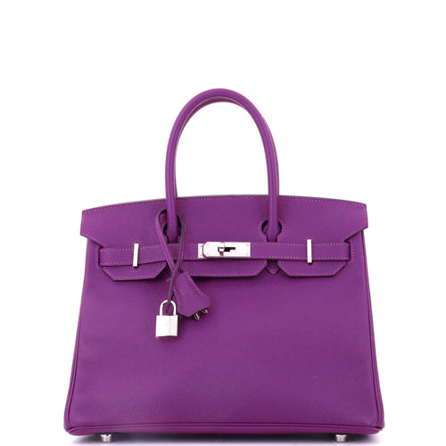 Birkin Handbag Anemone Epsom with Palladium Hardware 30