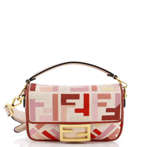 FENDI Baguette NM Bag Zucca Embroidered Canvas Mini