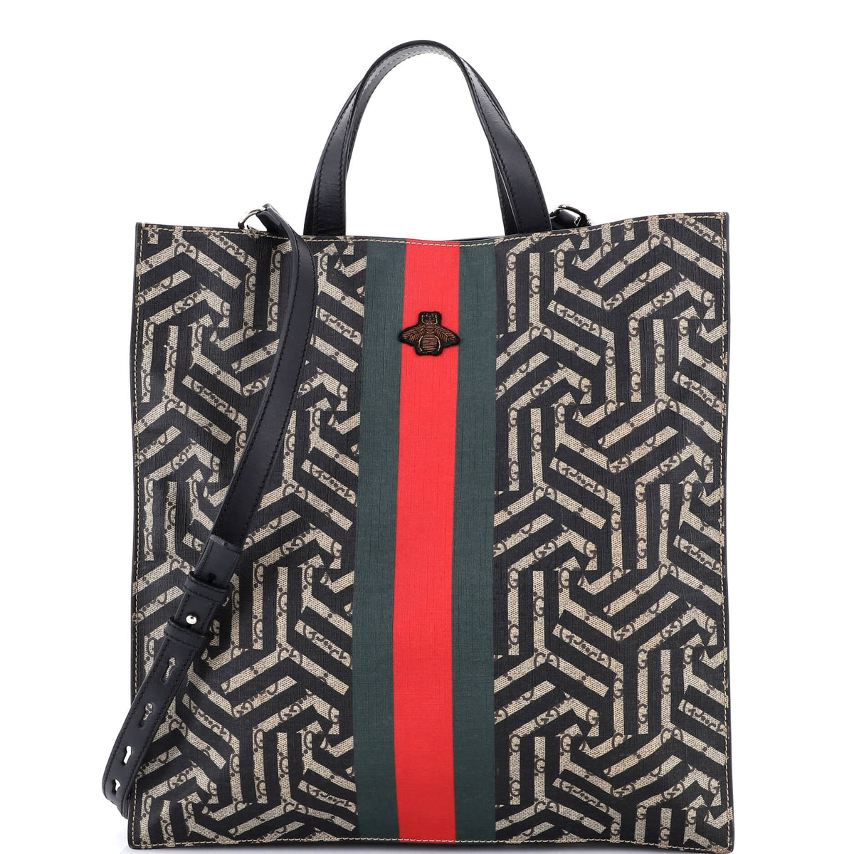 Gucci GUCCI Convertible Soft Open Tote Caleido GG Coated Canvas