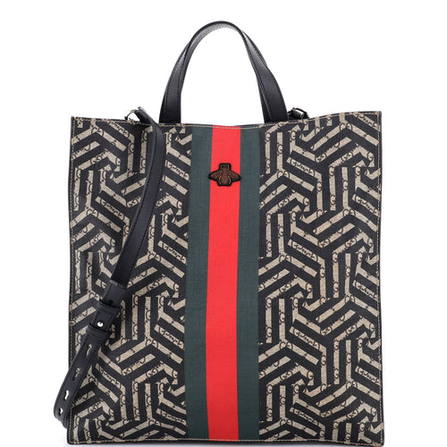 GUCCI Convertible Soft Open Tote Caleido GG Coated Canvas