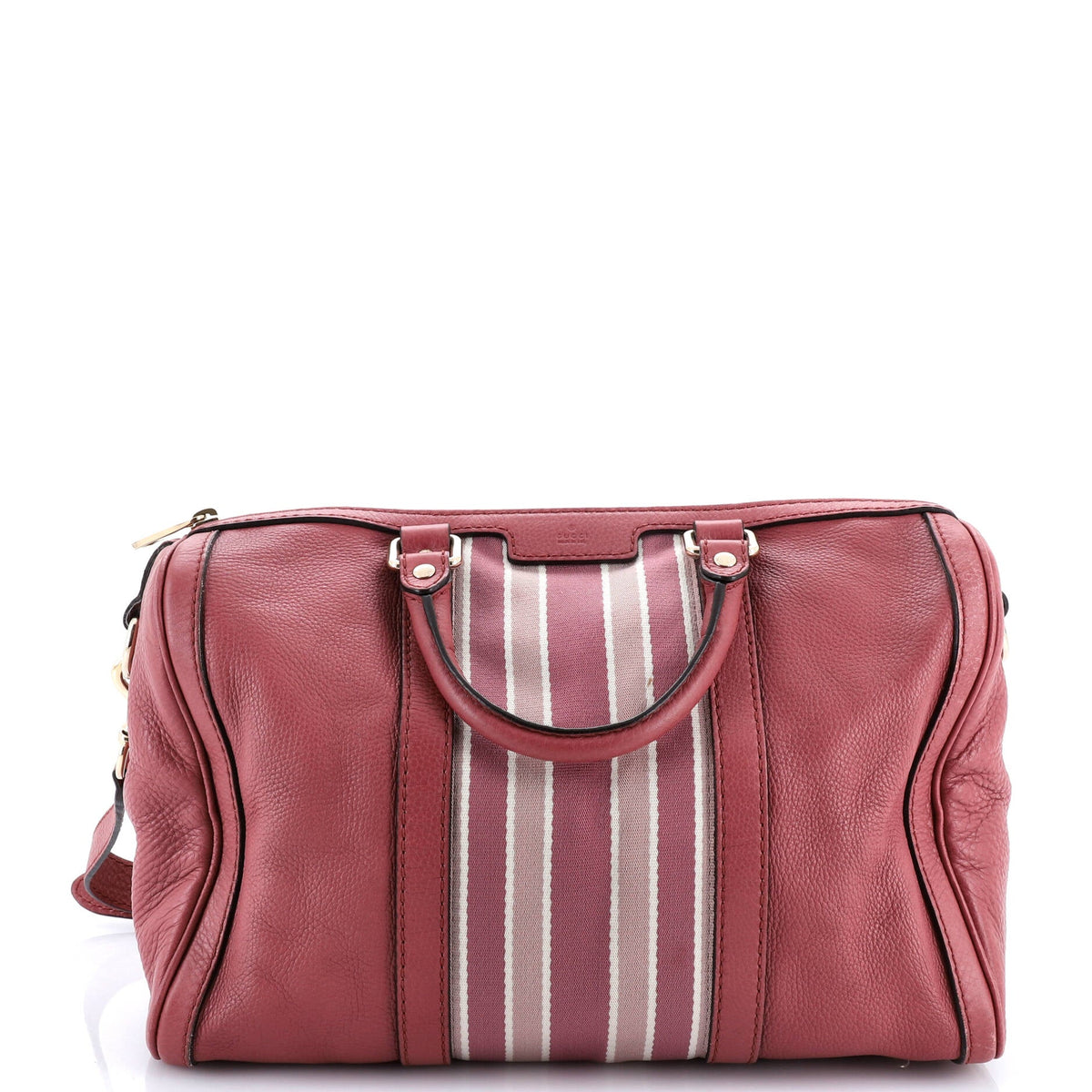 Gucci GUCCI Vintage Web Boston Bag Leather Medium