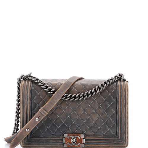 CHANEL Boy Flap Bag Quilted Washed Calfskin New Medium