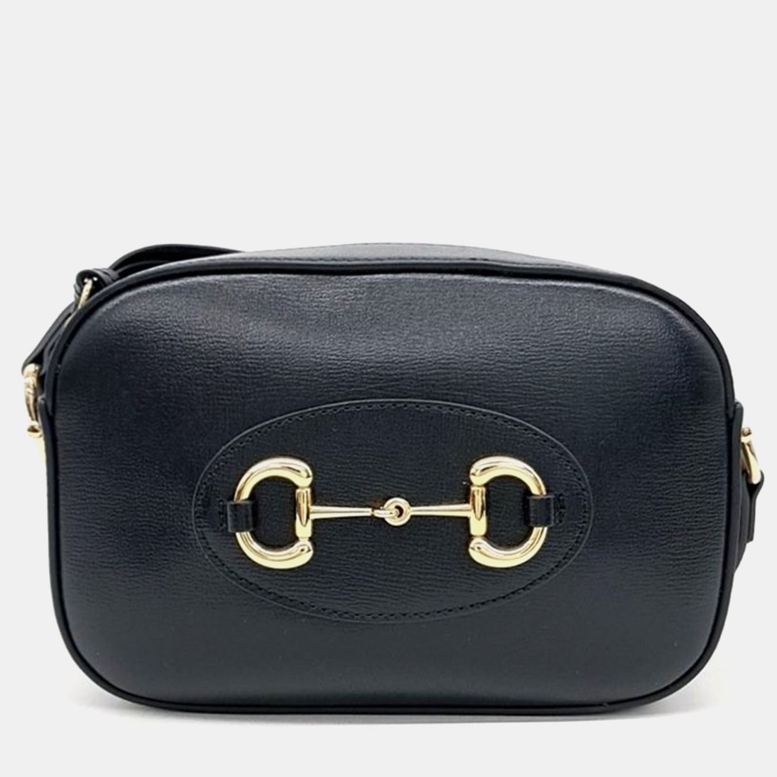 Gucci Black Leather Small 1955 Horsebit Camera Bag