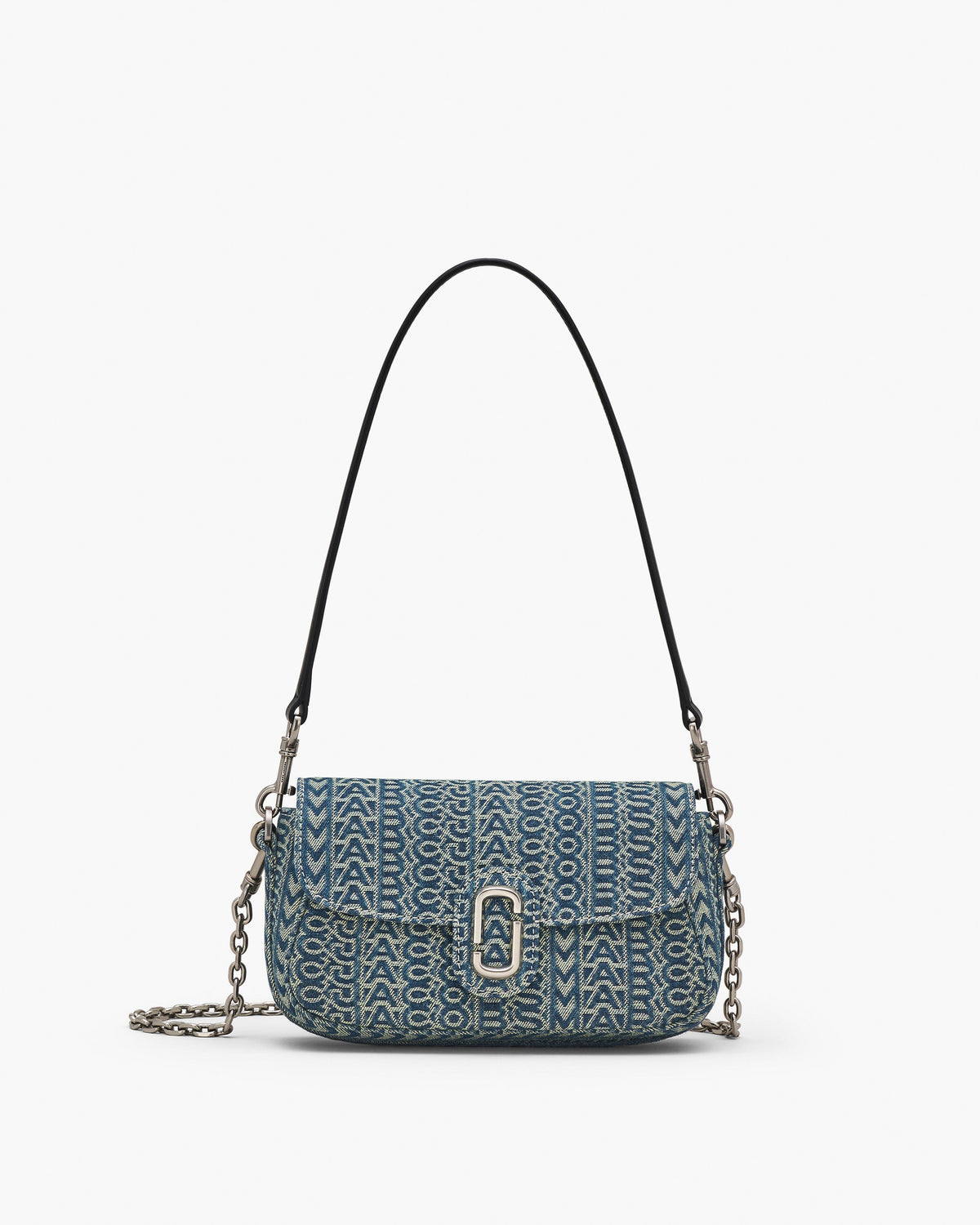 Marc Jacobs The Monogram Sun-Faded Denim Clover Shoulder Bag in Sun Faded Denim