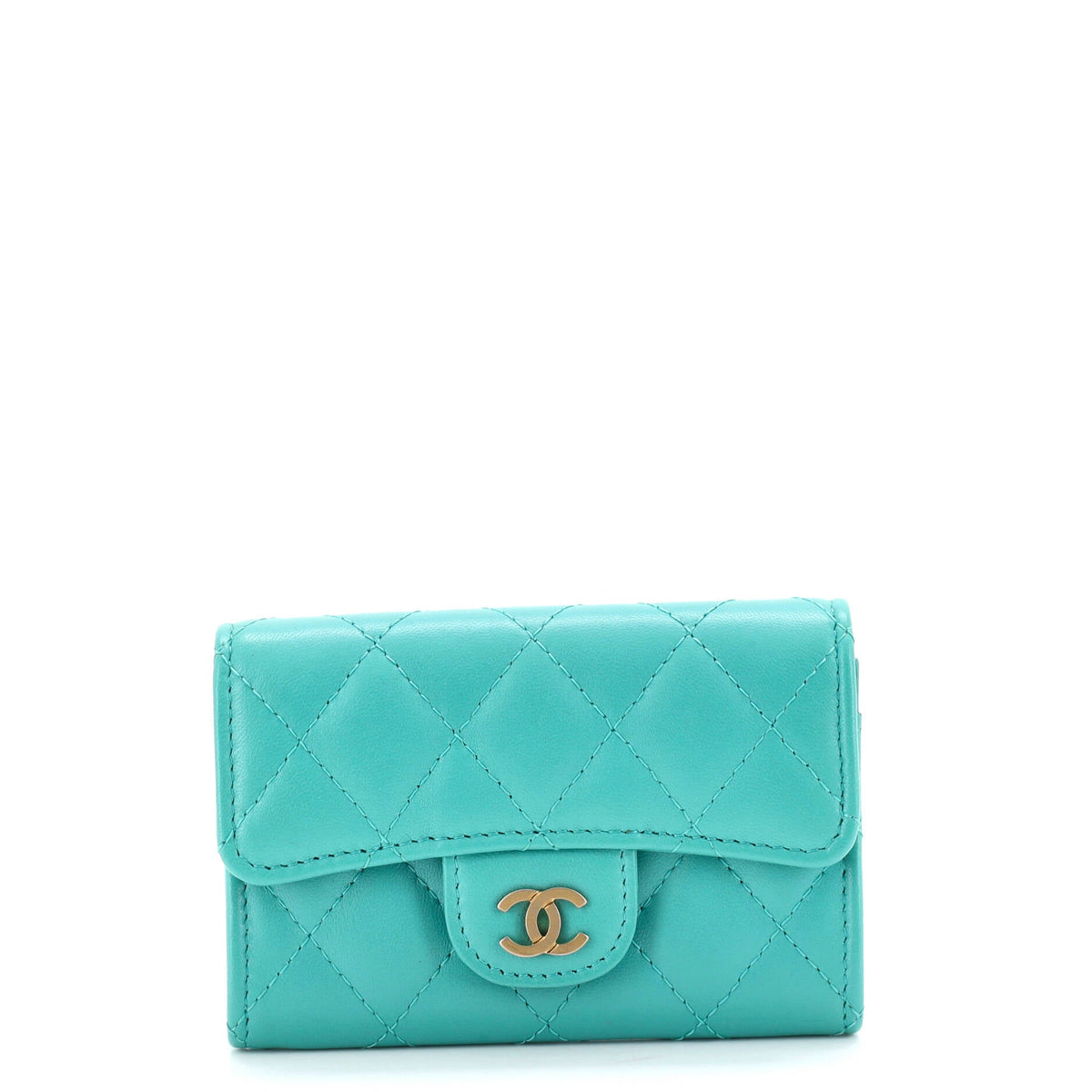 Chanel CHANEL CC Compact Classic Flap Wallet Quilted Caviar
